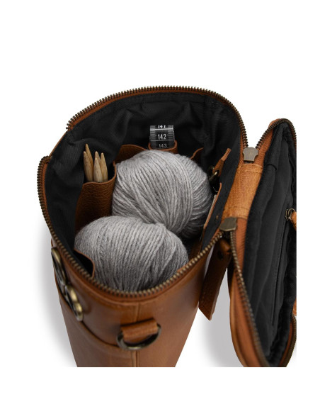 Bolsa de almacenamiento de cuero para tejido Muud Grace - Whisky