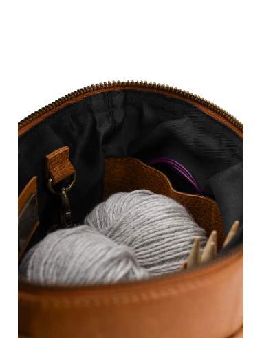 Bolsa de almacenamiento de cuero para tejido Muud Grace - Whisky