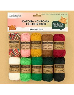 Bolsa de 10 ovillos Scheepjes Catona Colour Pack - Navidad