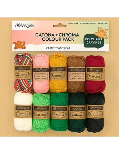Bolsa de 10 ovillos Scheepjes Catona Colour Pack - Navidad