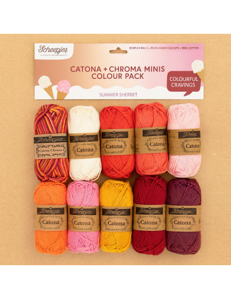 Bolsa de 10 ovillos Scheepjes Catona Colour Pack - Summer sherbet