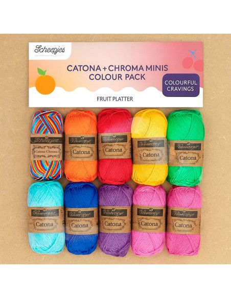 Bolsa de 10 ovillos Scheepjes Catona Colour Pack - Fruit Platter