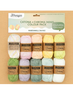Bolsa de 10 ovillos Scheepjes Catona Colour Pack - Mezcla de malvavisco