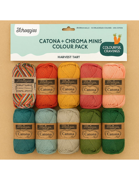 Bolsa de 10 ovillos Scheepjes Catona Colour Pack - Harvest tart