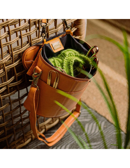 Bolsa de almacenamiento de cuero para tejido Muud Grace - Whisky
