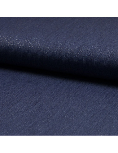Tejido chambray lurex - Azul