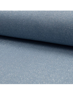 Tejido de punto ribete lurex - Azul claro lurex plata