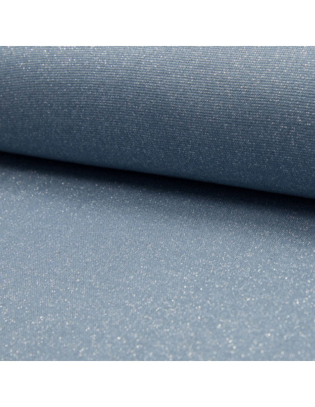 Tejido de punto ribete lurex - Azul claro lurex plata