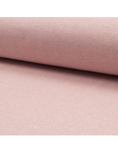 Tejido de punto ribete lurex - Rosa lurex plata