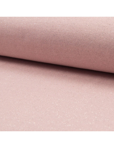 Tejido de punto ribete lurex - Rosa lurex plata