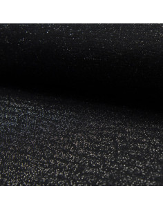 Tejido de punto ribete lurex - Negro lurex plata
