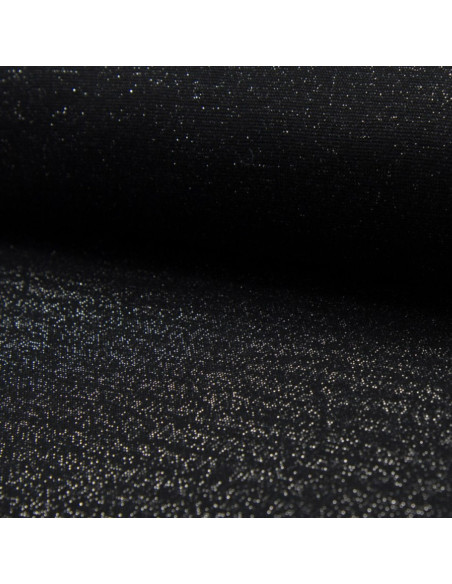 Tejido de punto ribete lurex - Negro lurex plata