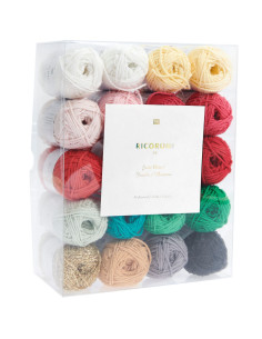 Caja de 20 ovillos de algodón Ricorumi - Just Bees + Fruits + Flowers