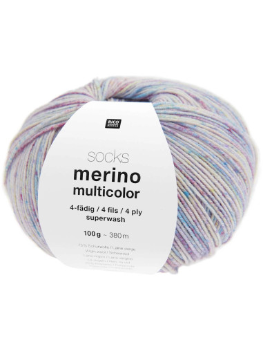 Laine à chaussettes Socks Merino multicolor 4 fils Rico Design