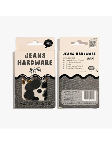 Kit de botones para jeans y remaches - Negro mate