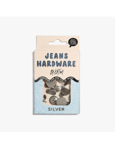 Kit de botones para jeans y remaches - Plata 2
