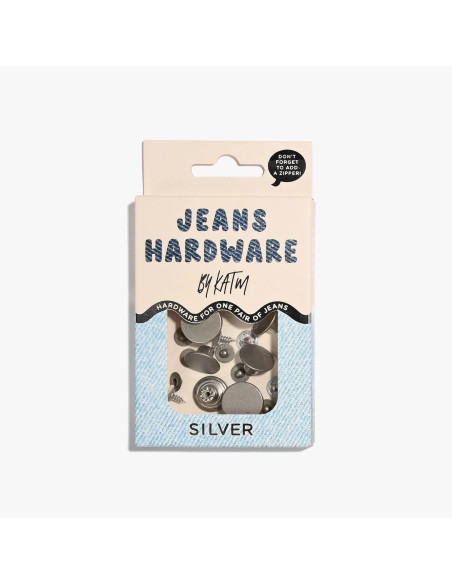Kit de botones para jeans y remaches - Plata