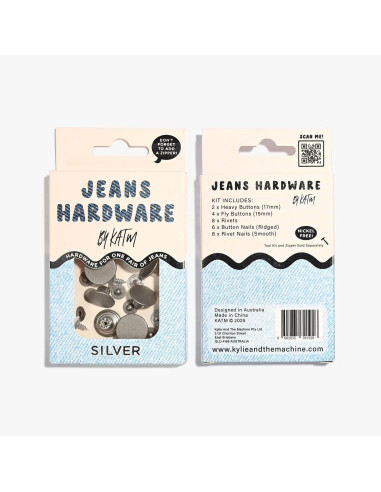Kit de botones para jeans y remaches - Plata