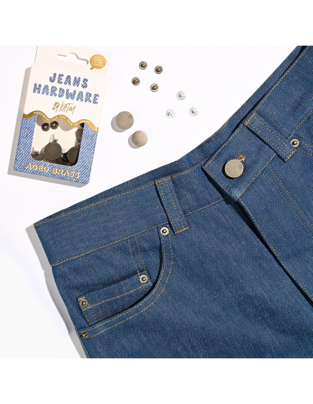 Kit de botones para jeans y remaches - Latón