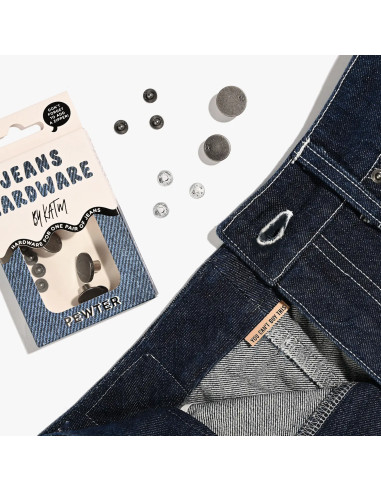 Kit de botones para jeans y remaches - Estaño