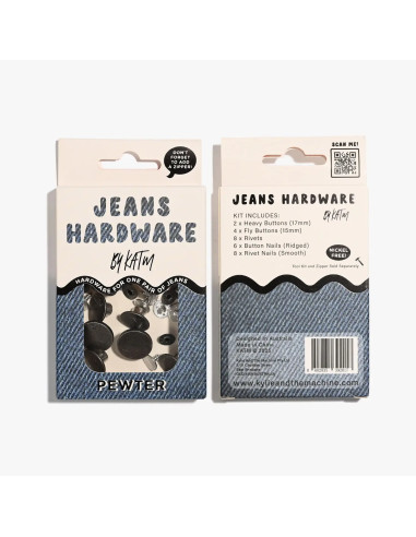Kit de botones para jeans y remaches - Estaño