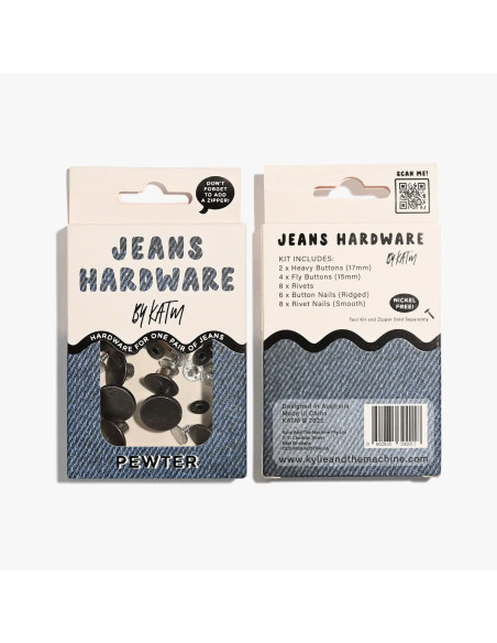 Kit de botones para jeans y remaches - Estaño
