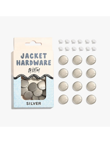 Kit de botones de jeans para chaquetas - Plata