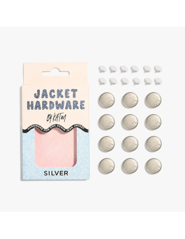 Kit de botones vaqueros para chaquetas - Plata