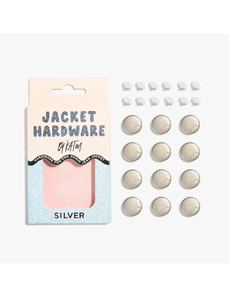 Kit de botones vaqueros para chaquetas - Plata