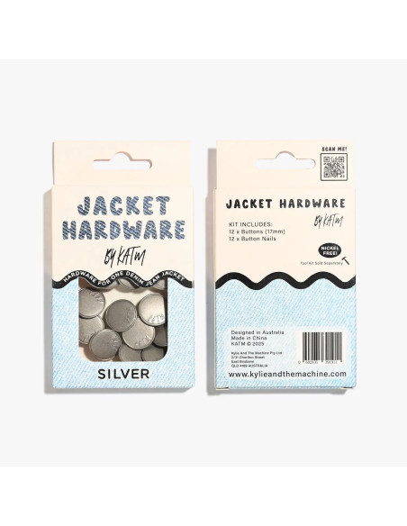 Kit de botones vaqueros para chaquetas - Plata