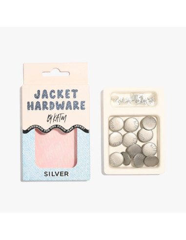 Kit de botones vaqueros para chaquetas - Plata