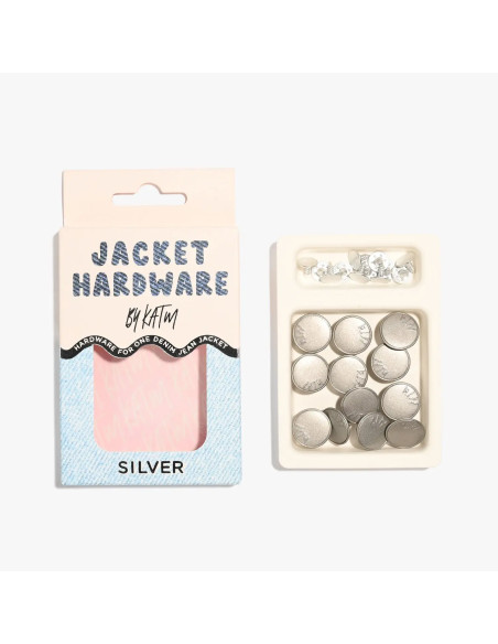 Kit de botones vaqueros para chaquetas - Plata