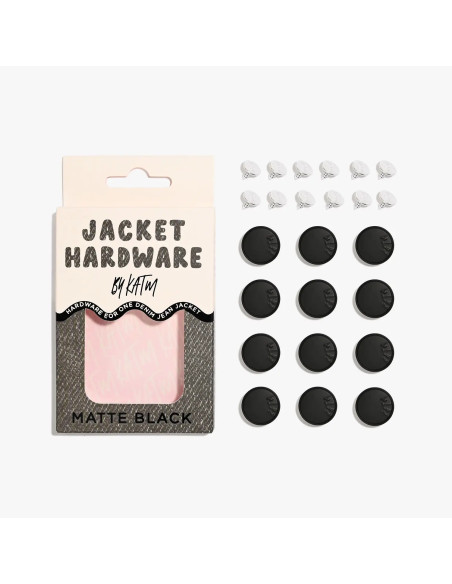 Kit de botones para chaquetas vaqueras - Negro mate