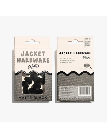 Kit de botones para chaquetas vaqueras - Negro mate