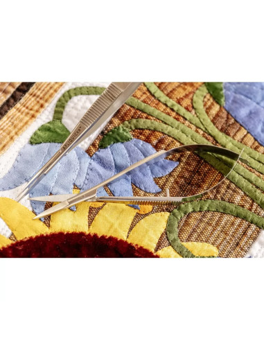 Ciseaux pincette pointe droite microdentelée 12 cm Apliquick