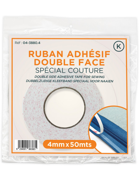 Cinta adhesiva de doble cara especial para costura 4 mm x 50 m