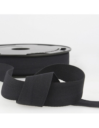Cinta de sarga de algodón - Negro