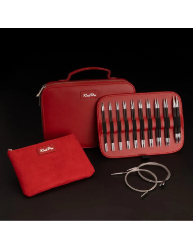 Coffret aiguilles à tricoter circulaires KnitPro Karbonz Elan
