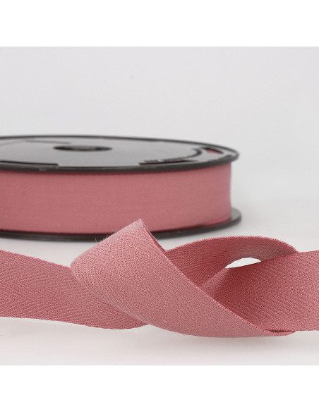 Cinta de sarga de algodón - Rosa viejo