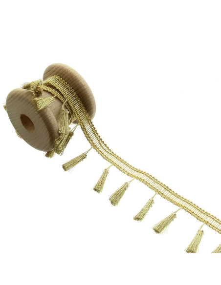 Galón pompones lurex - Oro