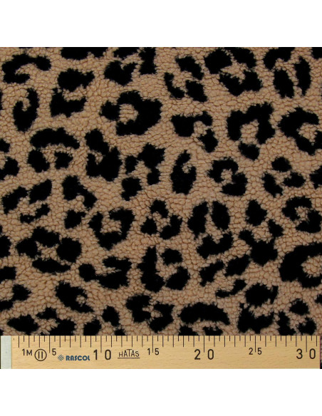 Tejido de peluche rizado Teddy - Leopardo