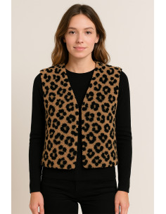 Tejido de peluche rizado Teddy - Leopardo 2