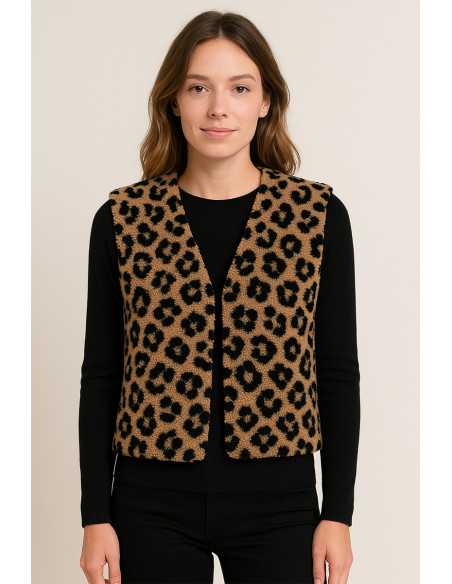 Tejido de peluche rizado Teddy - Leopardo