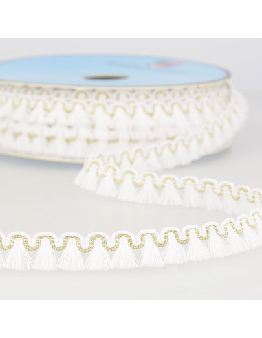 Galón flecos lurex 12 mm - Blanco