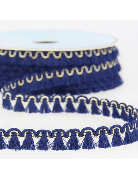 Galón con flecos de lúrex de 12 mm - Azul marino