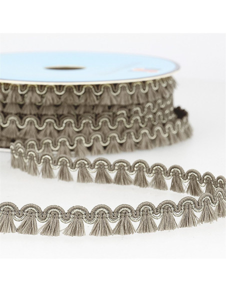 Galón flecos lurex 12 mm - Gris