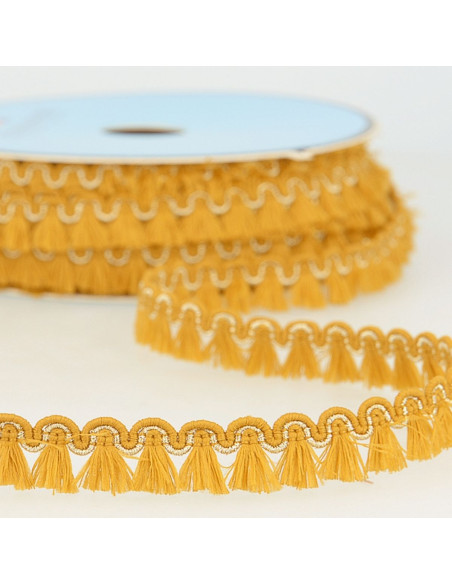 Galón flecos lurex 12 mm - Mostaza