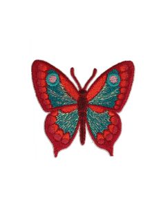 Parche termoadhesivo mariposa - Rojo y turquesa