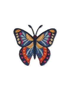 Parche termoadhesivo mariposa - Azul y naranja
