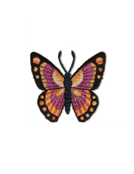Parche termoadhesivo mariposa - Fucsia y naranja